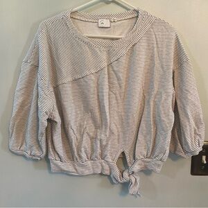 Anthropologie postmark striped slouchy blouse medium